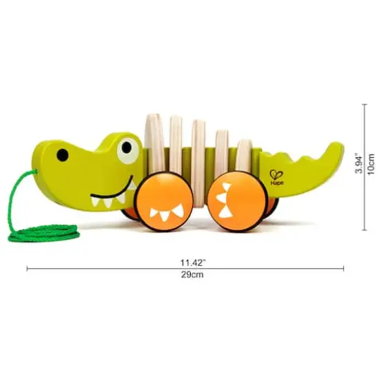 Hape Walk-A-Long Croc Wooden Toddler Pull Toy {4}