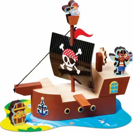 Creativity for Kids&reg; Buildeez!&trade; The Sea Skull Pirate Ship Wooden Model Set {12}