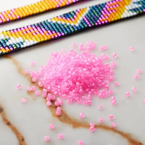 Miyuki Delica Glass Round Seed Beads, 11/0 Light Neon Pink {3}