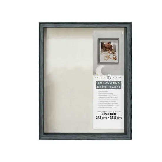 11" x 14" Gray Wood Grain Shadow Box by Studio D&eacute;cor&reg; {1}