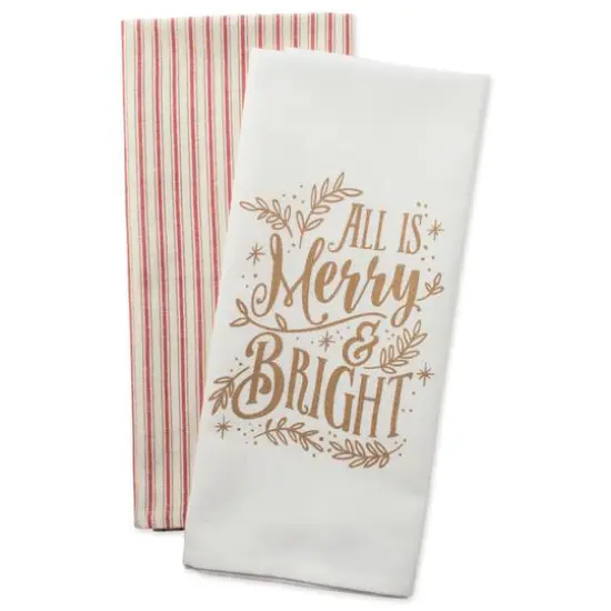 DII&reg; Assorted Merry & Bright Christmas Dishtowel Set {8}