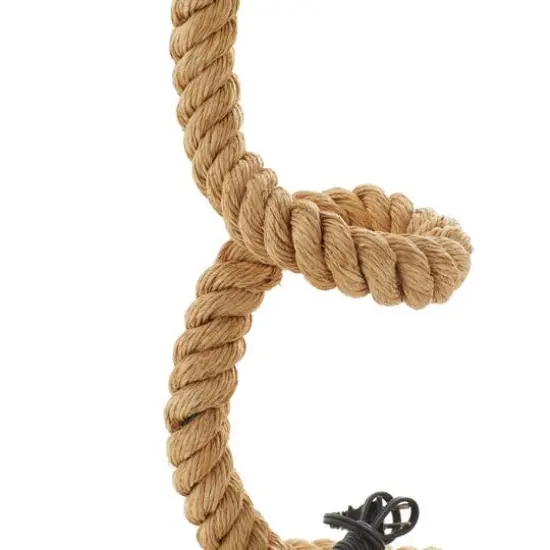 Brown Rope and Iron Rustic Desk Lamp, 32" x 11" x 14" {11}