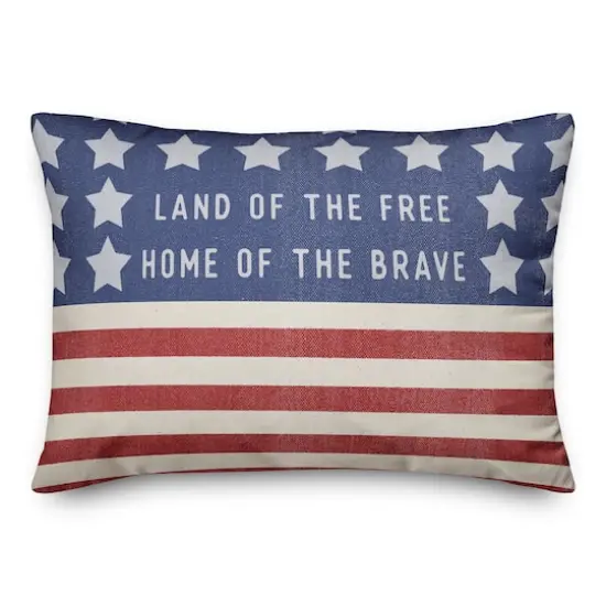Land of the Free Home of the Brave Throw Pillow {1}