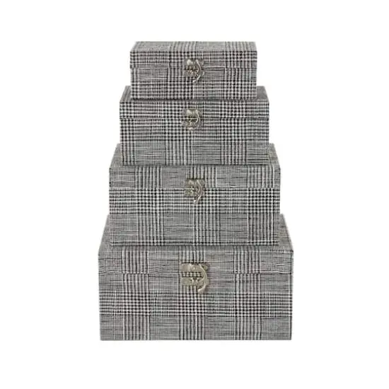 Fabric Decorative Storage Box Set Gray {9}