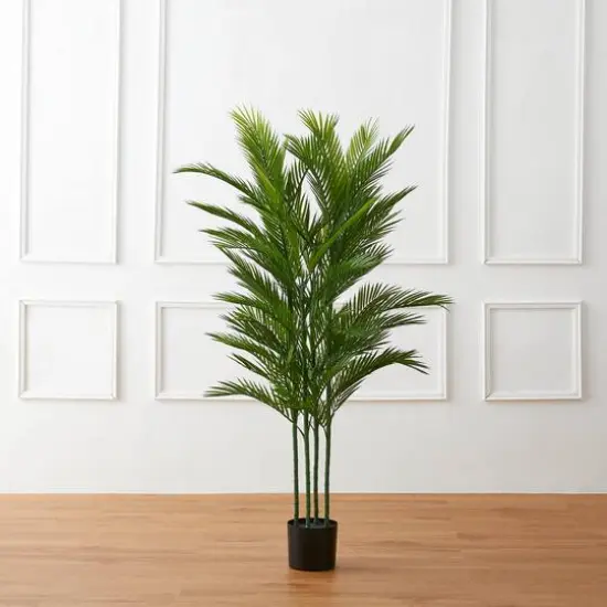 Glitzhome&reg; 5ft. Potted Faux Palm Tree {6}