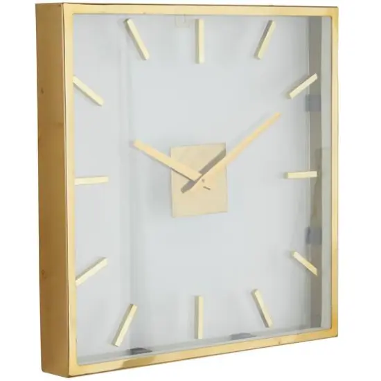 20" Gold Stainless Steel Wall Clock with Clear Face {3}