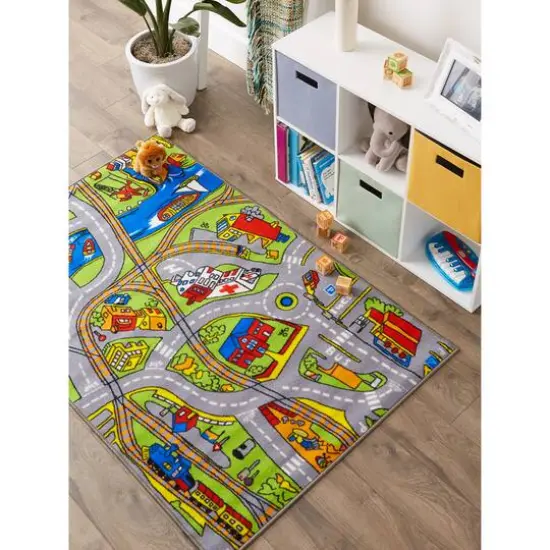 DII&reg; Street Map Kids Play Rug, 3ft. x 5ft. {5}