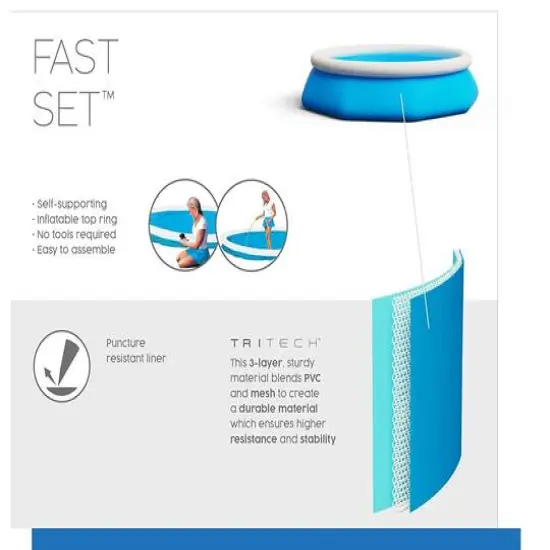 Pool Central&reg; 8ft. Round Inflatable Easy Set Kids Swimming Pool with Filter Pump {7}