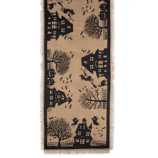 DII&reg; 74" Haunted House Burlap Table Runner {5}