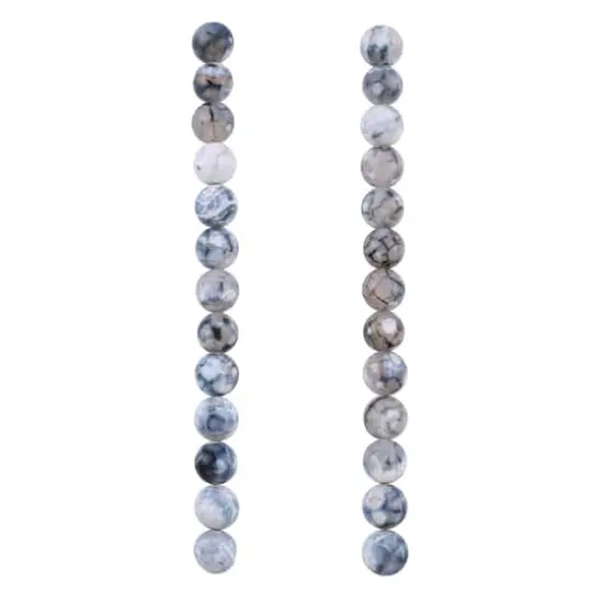 Black & White Fire Agate Round Beads by Bead Landing&trade; {4}