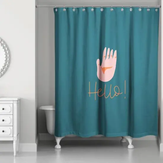 Hello Wave Shower Curtain {3}