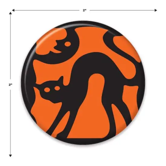 Beistle Vintage Halloween Cat Silhouette Button, 6ct. {6}