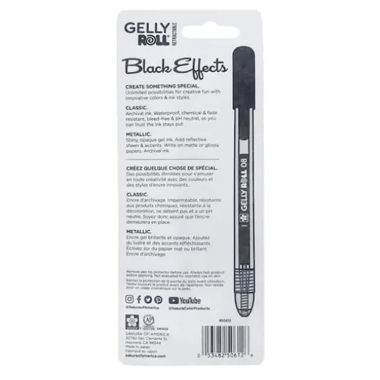 Sakura&reg; Gelly Roll&reg; Black Effects 0.8mm Gel Pen Set {6}