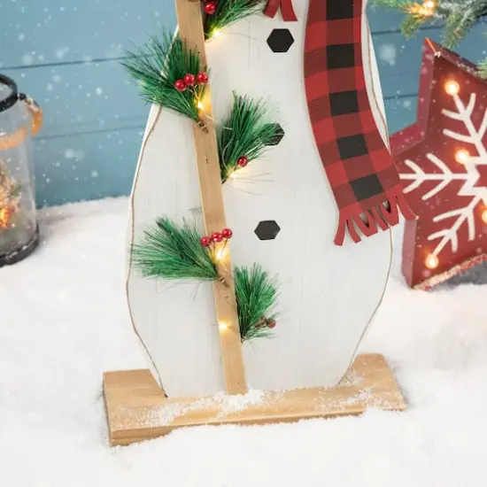 Glitzhome&reg; 36'' Lighted Wooden Snowman Porch D&eacute;cor {7}