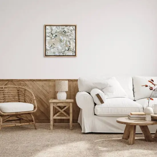 Stupell Industries Chickadee Birds on Branches Floater Framed Art Brown {3}