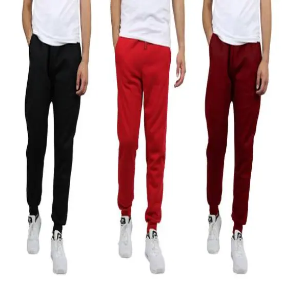 Galaxy by Harvic Men's Fleece-Lined Jogger Sweatpants 3 Pack Black/Red/Burgundy {1}