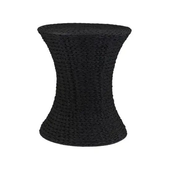 Household Essentials 21" Woven Paper Rope Hourglass End Table Black {1}