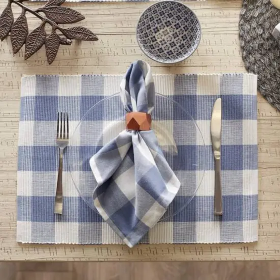 DII&reg; Buffalo Check Oversized Napkin, 6ct. Blue/White {8}