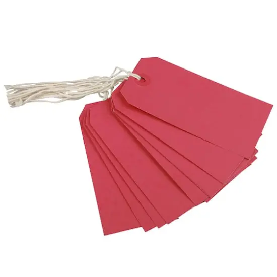 JAM Paper Medium Gift Tags with String Red {3}