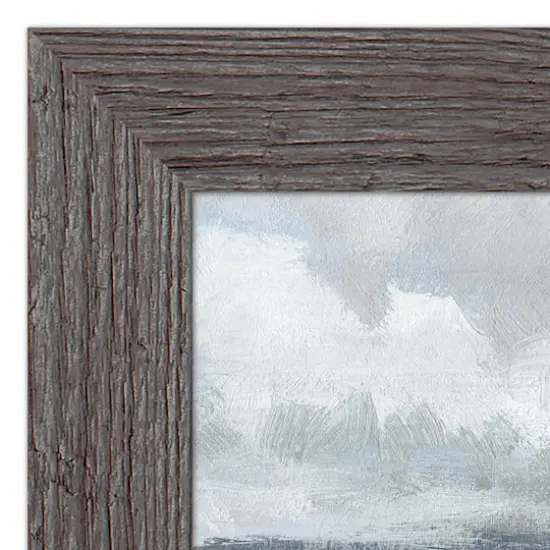 Navy and Sage Horizon Line Western Framed Print Gray {4}