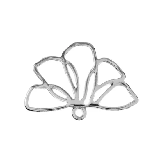 John Bead 25mm Silver Sideview Flower Beadwork Pendants, 5ct. {1}