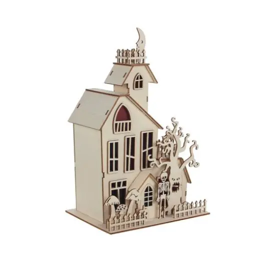 11.75" DIY House with Tree LED Wood D&eacute;cor by Make Market&reg; {4}