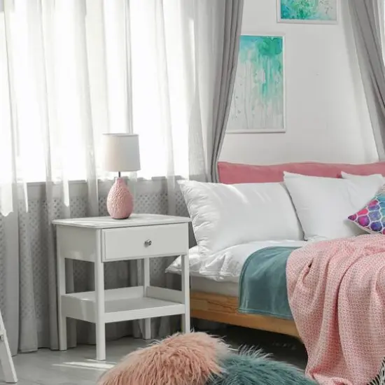 Simple Designs Textured Stucco Ceramic Oval Table Lamp Pink {6}