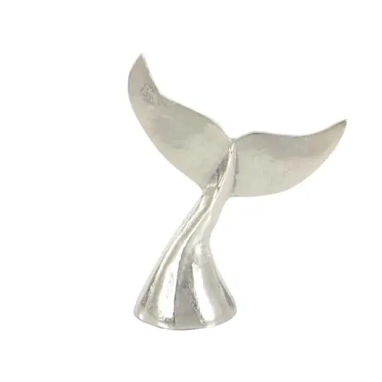 Silver Aluminum Coastal Whale Fluke Sculpture Set {3}