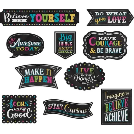 Teacher Created Resources Clingy Thingies&reg; Chalkboard Brights Positive Sayings Accents Set {1}