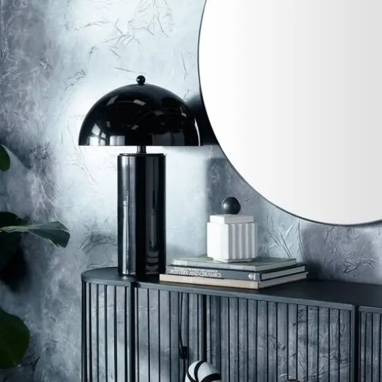 Black Metal Contemporary Table Lamp, 14" x 14" x 22" {9}