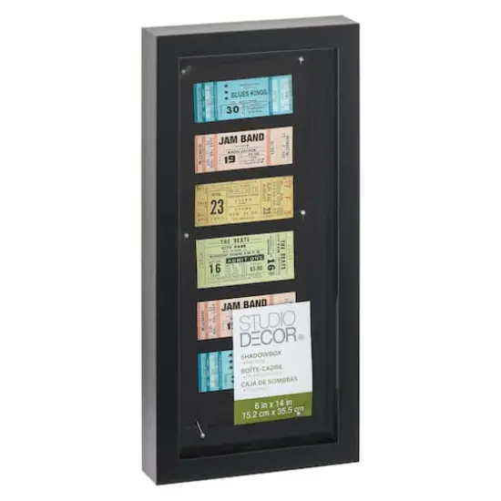 6" x 14" Black Panel Shadow Box by Studio D&eacute;cor&reg; {4}