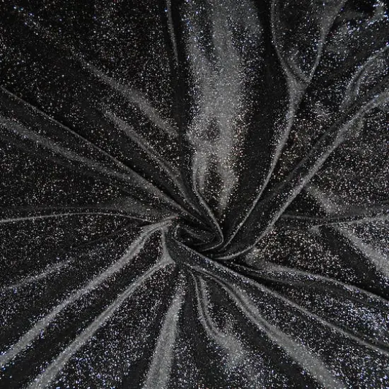 Feldman Black Sparkle Stretch Velvet Fabric {4}