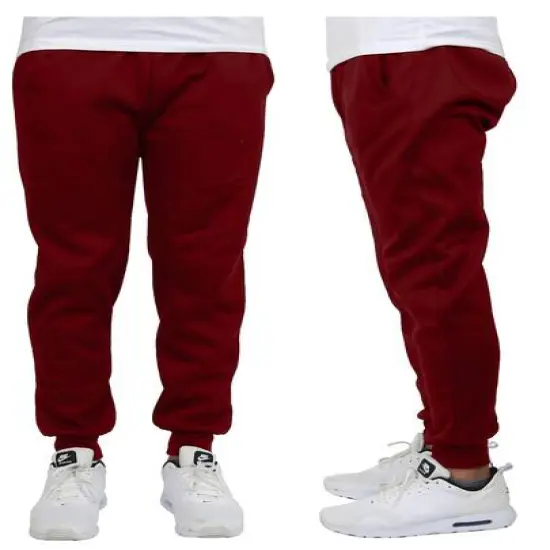 Galaxy by Harvic Men's Fleece-Lined Jogger Sweatpants Burgundy {1}