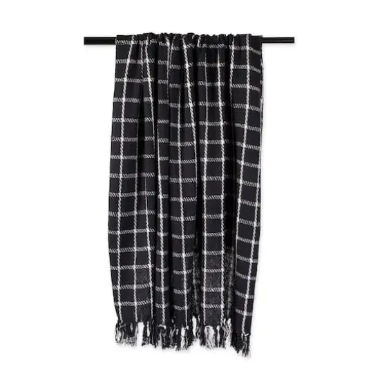 DII&reg; Black Checked Plaid Throw {5}