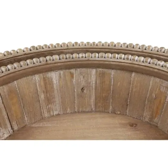 Brown Wood Rustic Tray Set {5}