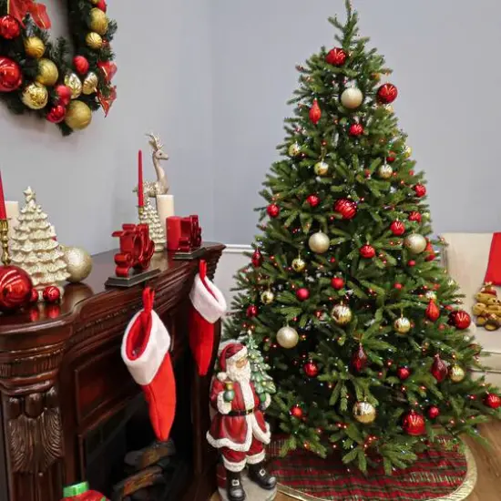 7.5ft. Pre-Lit Jersey Fraser Fir Artificial Christmas Tree, Multicolor Lights {5}