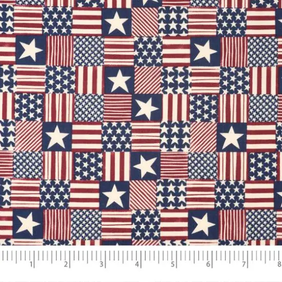 SINGER Patch Stars Stripes Cotton Fabric {4}