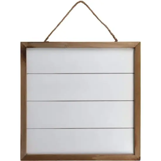 Hampton Art&trade; White Rustic 16" x 16" Framed Shiplap {3}