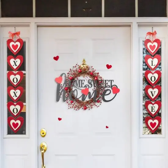 Glitzhome&reg; 24" Metal Home Sweet Home Wall D&eacute;cor with Changeable Shapes {3}