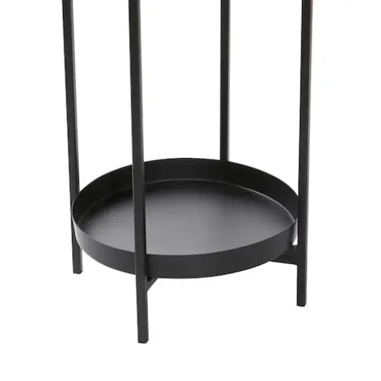 Black Metal Modern Stand Planter Set {5}