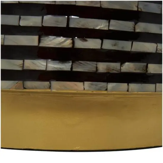 Black Mother of Pearl Drum Accent Table {6}