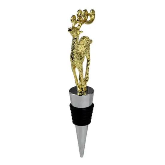 5" Golden Christmas Wine Bottle Stopper {3}