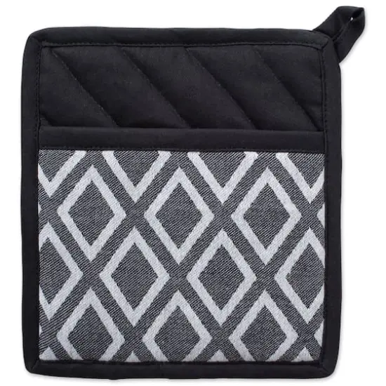 DII&reg; Black & White Diamond Potholder (Set of 2) {1}