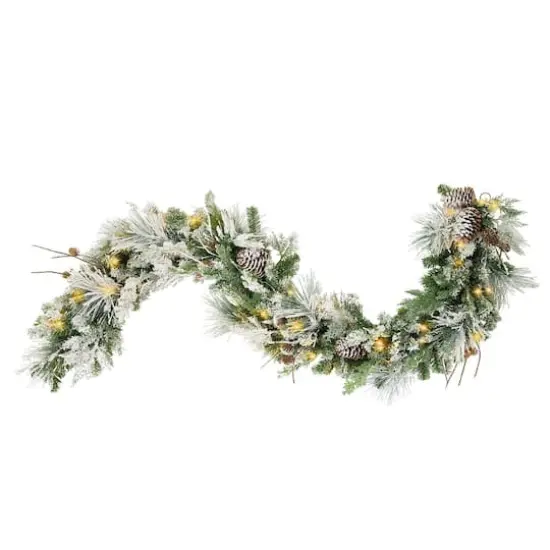 Haute D&eacute;cor 6ft. Pre-Lit LED Snowfall Creek Garland {4}