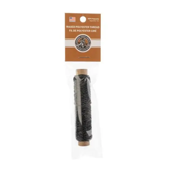 Gudebrod 0.018" 3 Ply Waxed Thread Bobbin, 75ft. Charcoal {3}