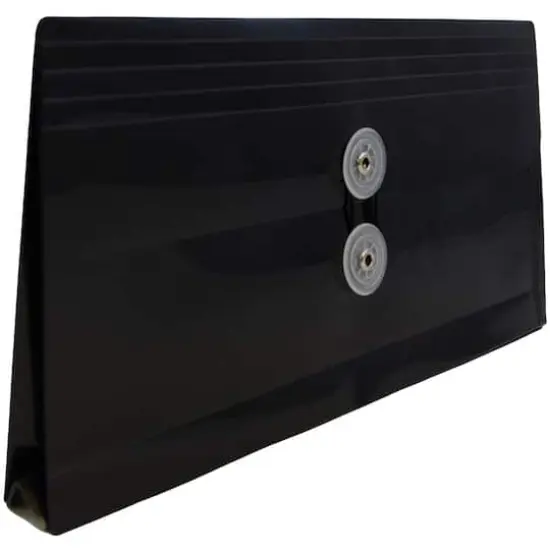 JAM Paper #10 Plastic Envelopes with Button & String Tie Closure, 12ct. Black {5}