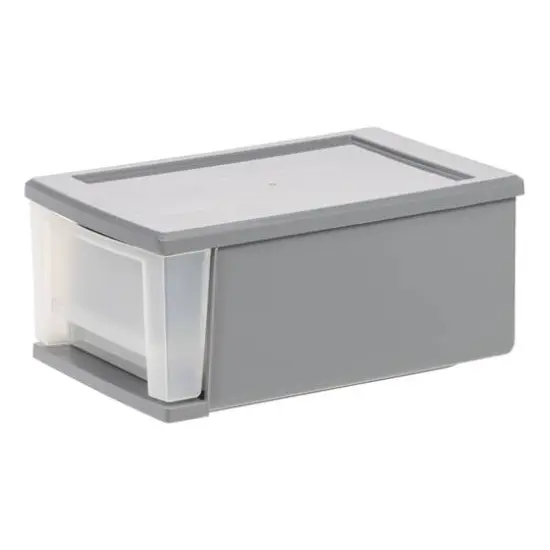 IRIS&reg; 6.5qt. Gray Stackable Storage Drawer {8}