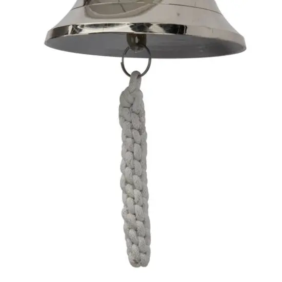 8" Silver Titanic Nautical Bell Wall Accent with Rope Pull {5}