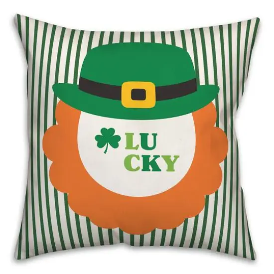 Leprechaun Lucky 18" x 18" Throw Pillow {3}