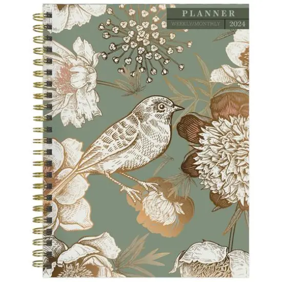 TF Publishing 2024 Birds & Floral Medium Weekly Monthly Planner {1}